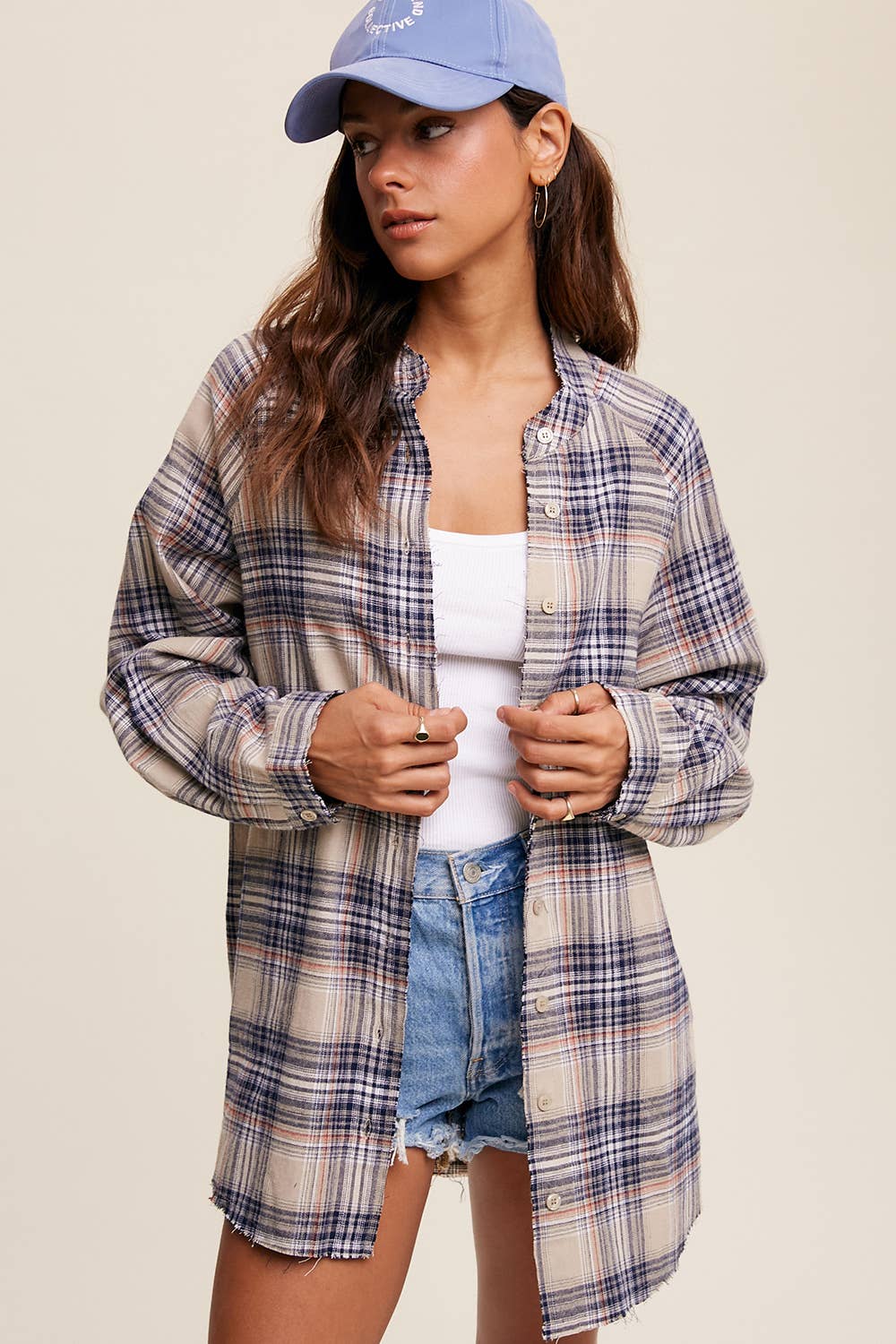 Plaid Button Down Shirt Jacket