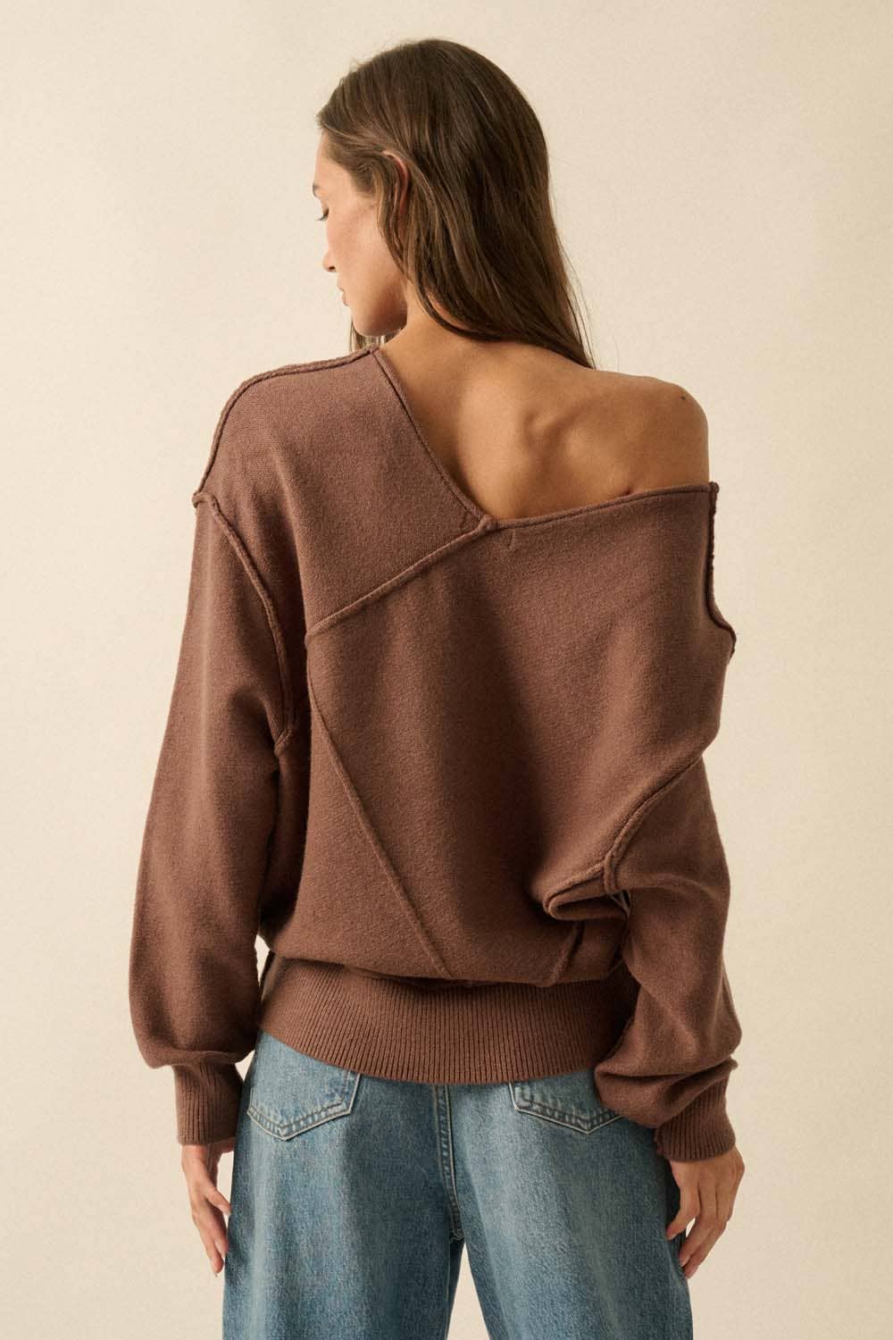 V-Neck Panelled Sweater