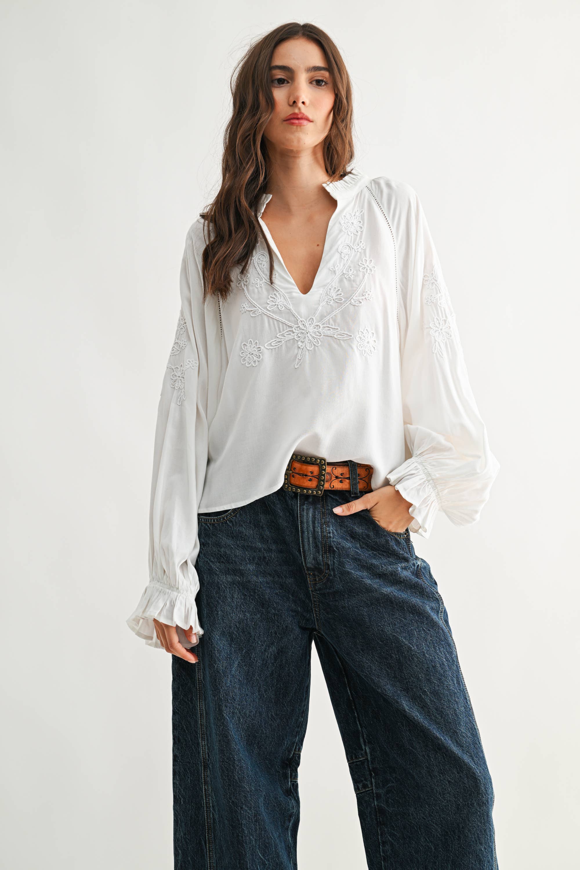 Embroidered Peasant Blouse