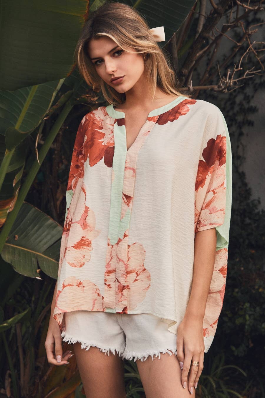 Big Floral Printed Blouse