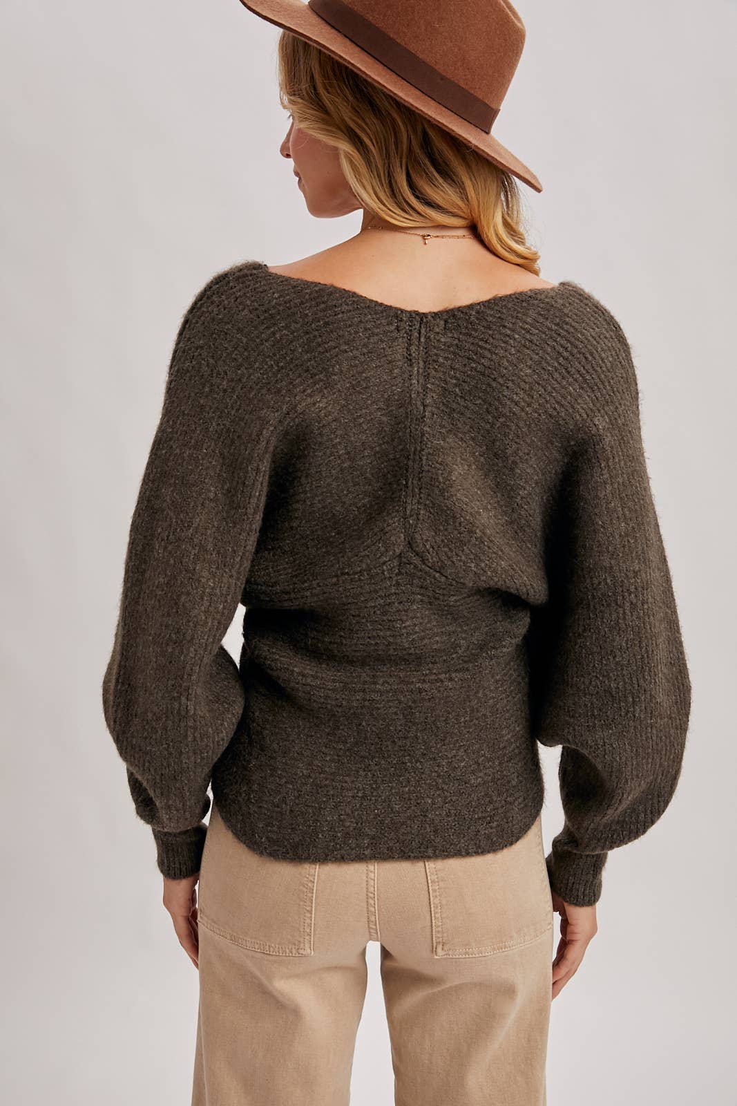Crossover Ribbed Sweater