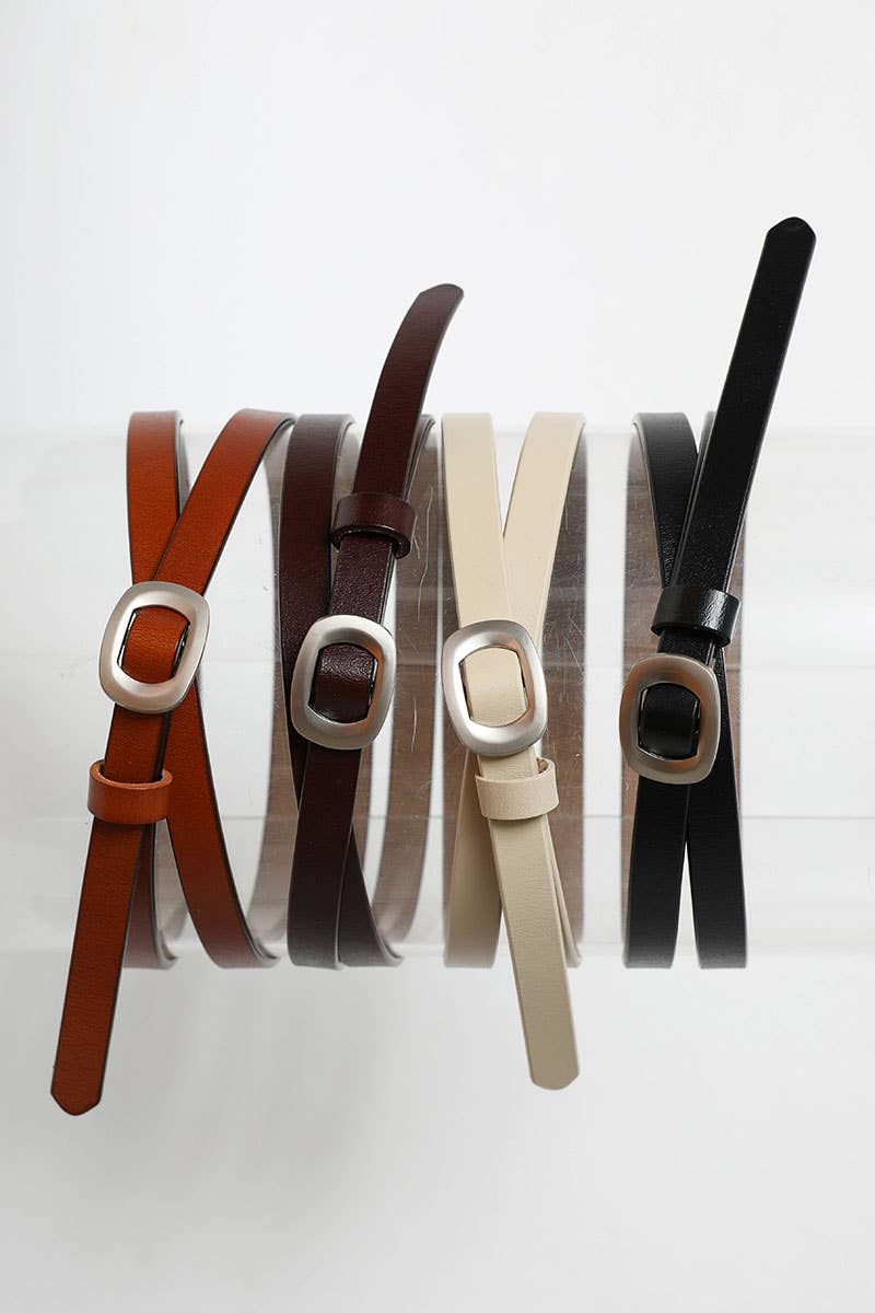 Skinny Modern Leather Cinch Belt