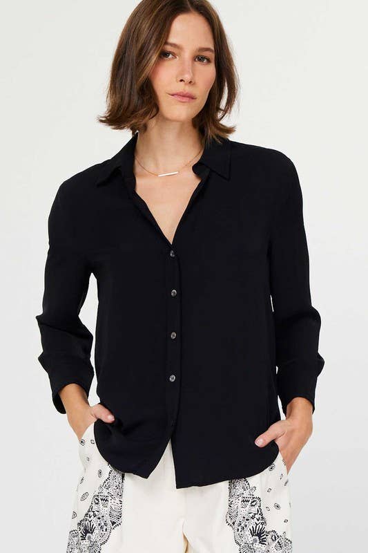 3/4 Sleeve Button Down Shirt