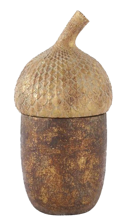 Gold and Bronze Acorn Container