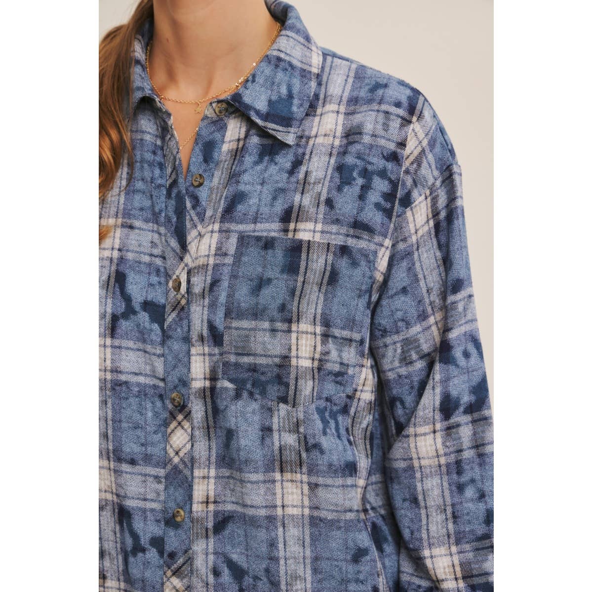 Mineral Wash Plaid Dress