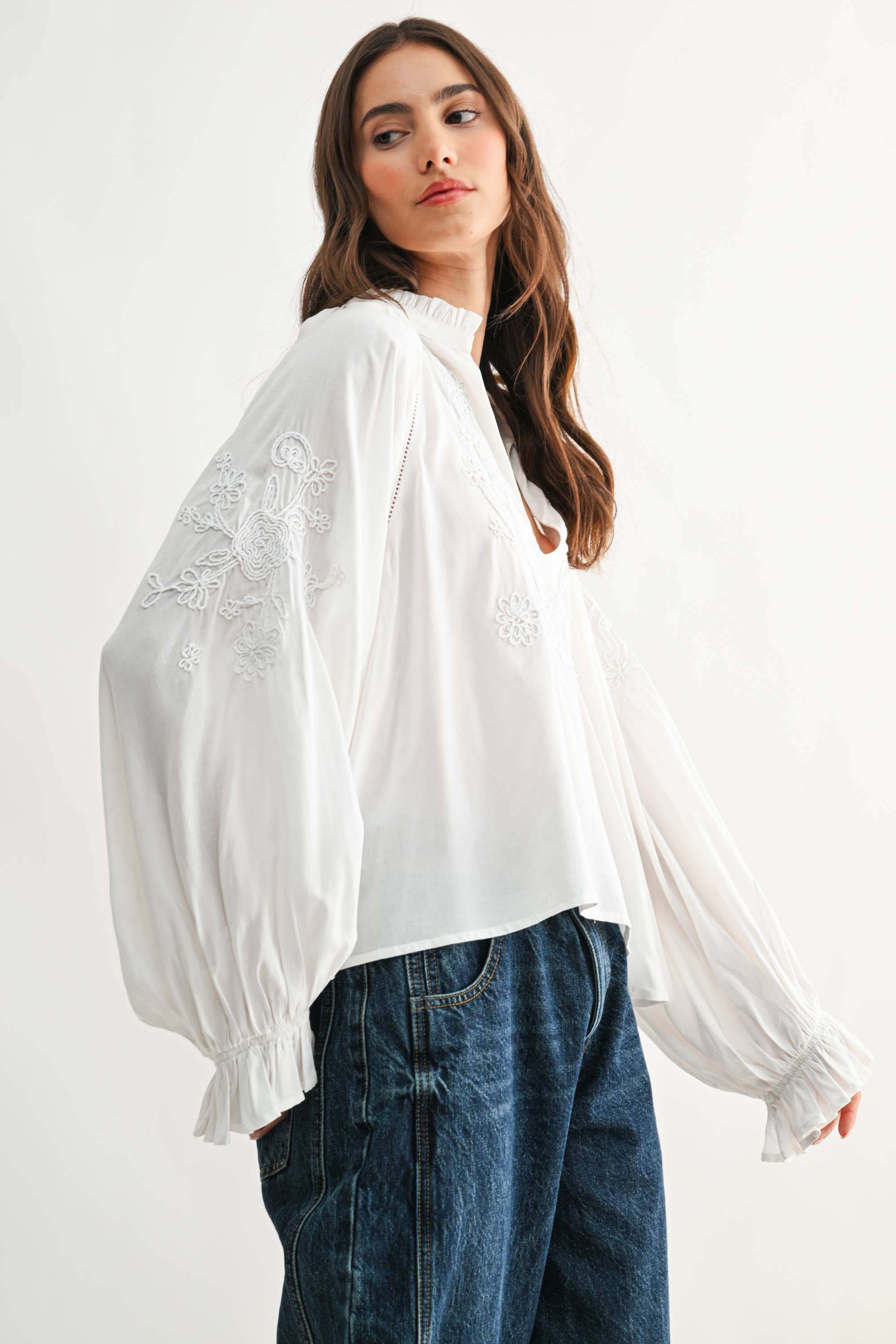 Embroidered Peasant Blouse