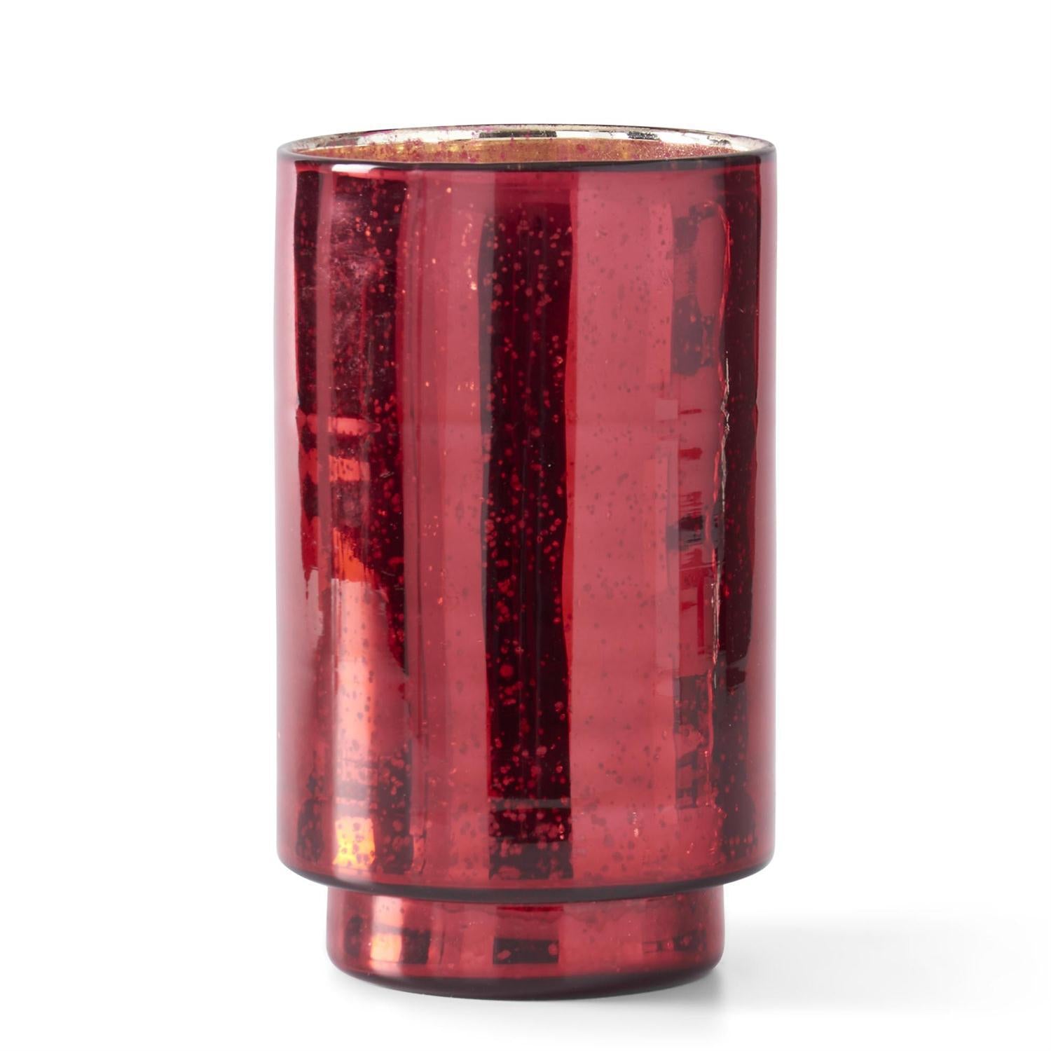 Red Mercury Glass Cylinder Vases