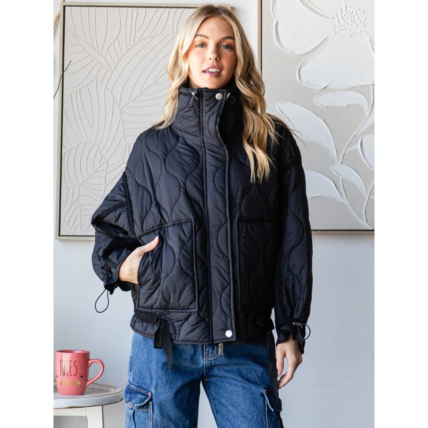 Lightweight Quilted Zip Up Jacket