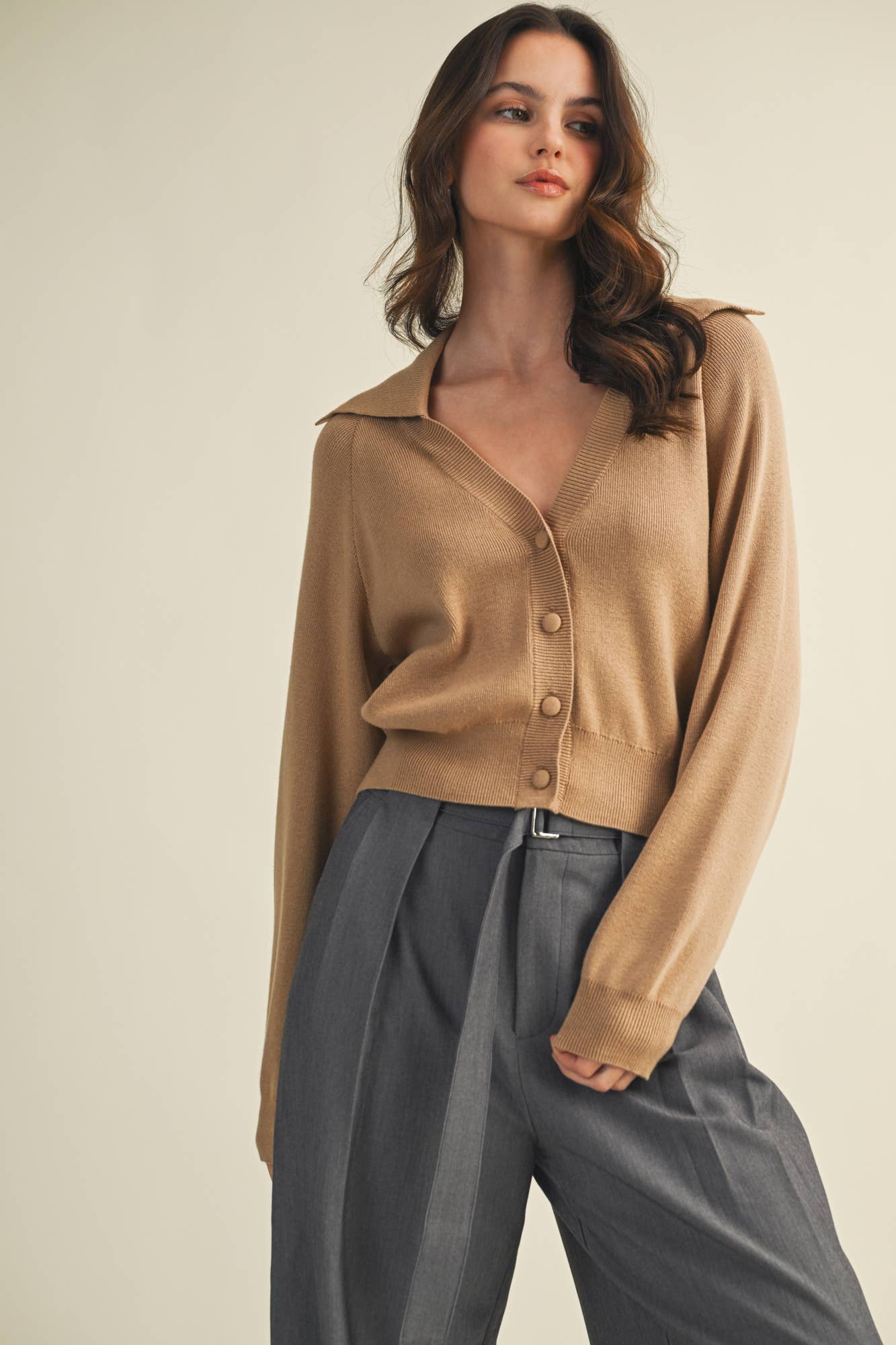 Wide Collar Cardigan