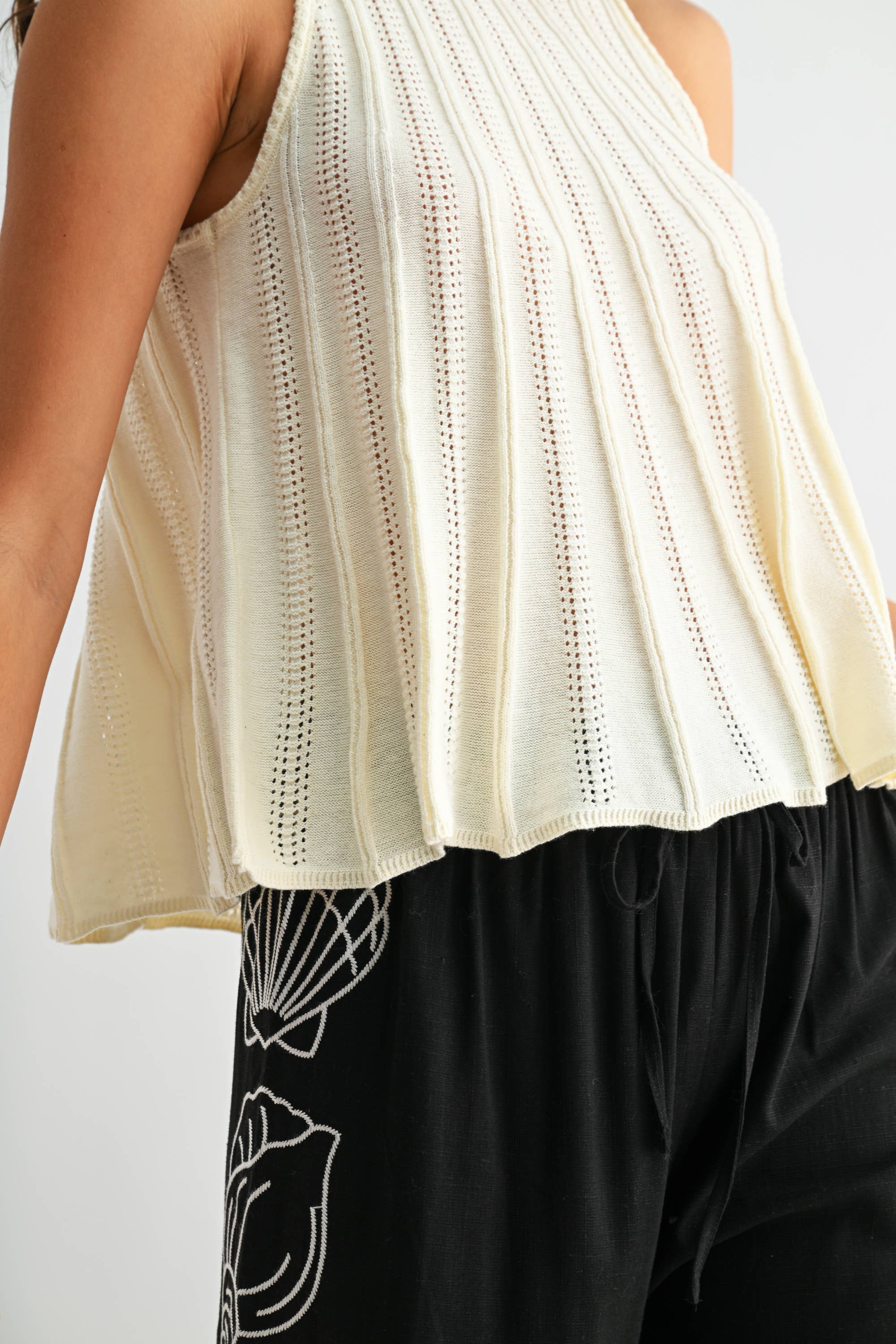 Knit Top with Flared Hem