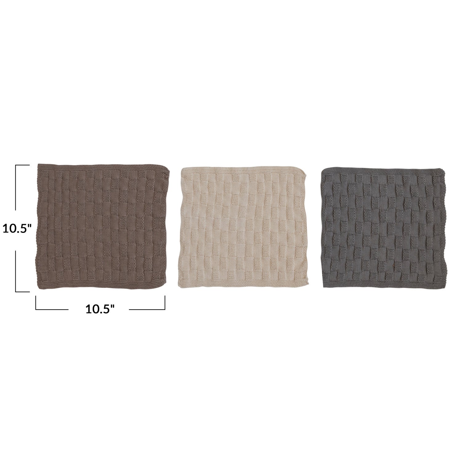 Cotton Blend Dish Towels w/ Weave Pattern