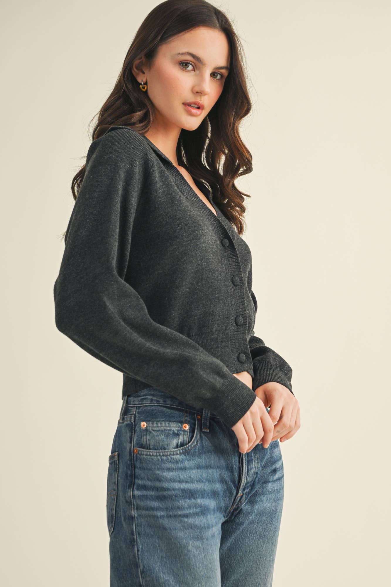 Wide Collar Cardigan