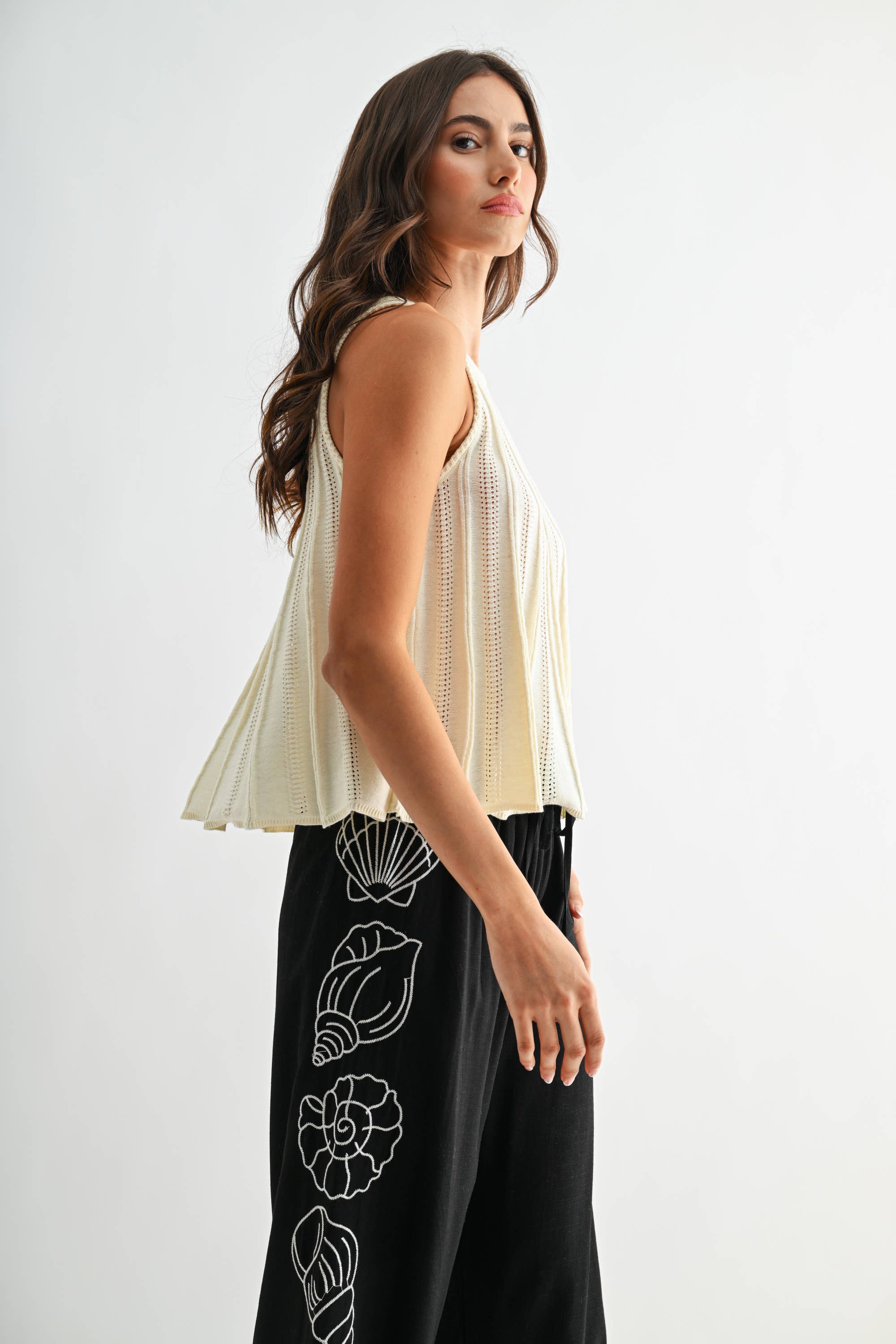 Knit Top with Flared Hem
