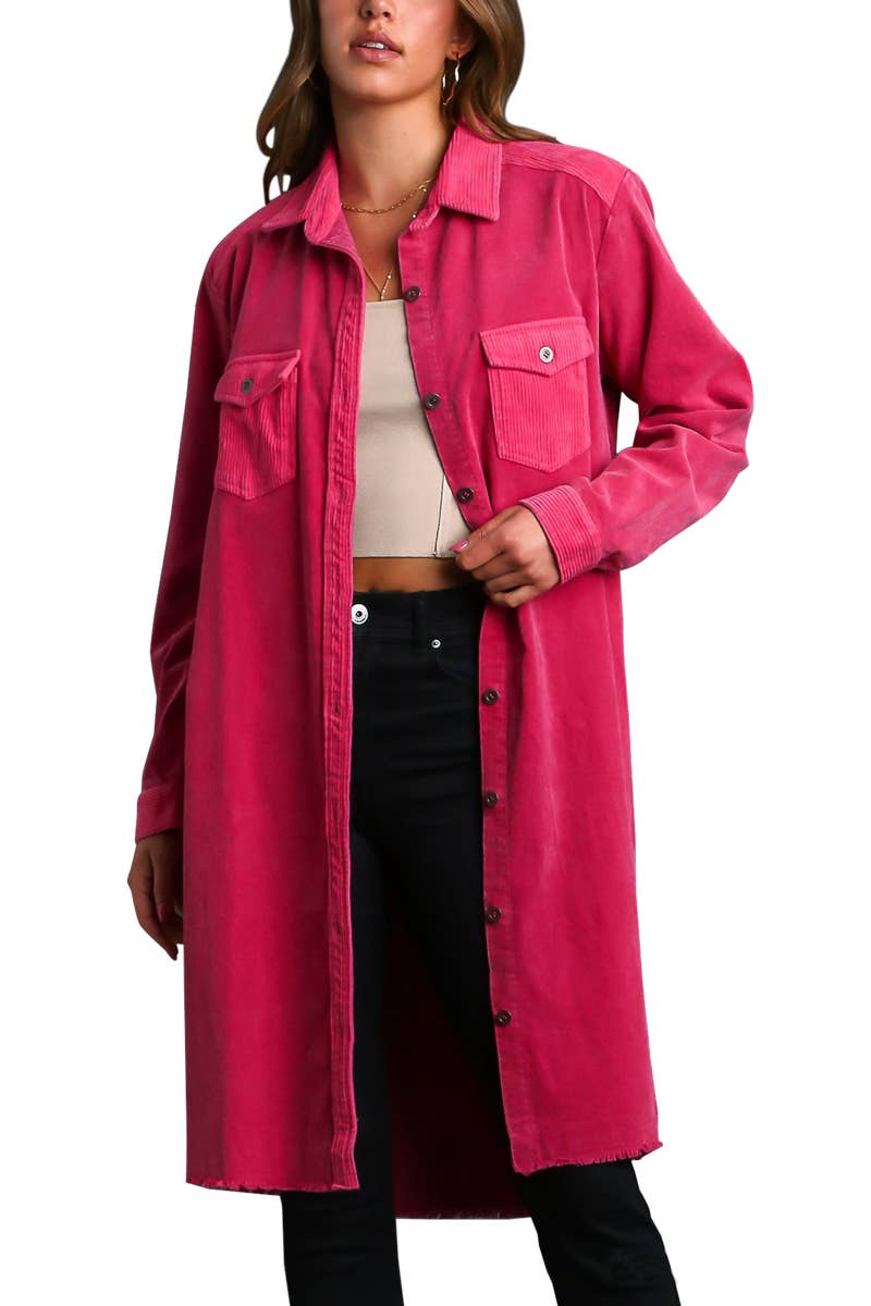 Corduroy Down Shirt Dress