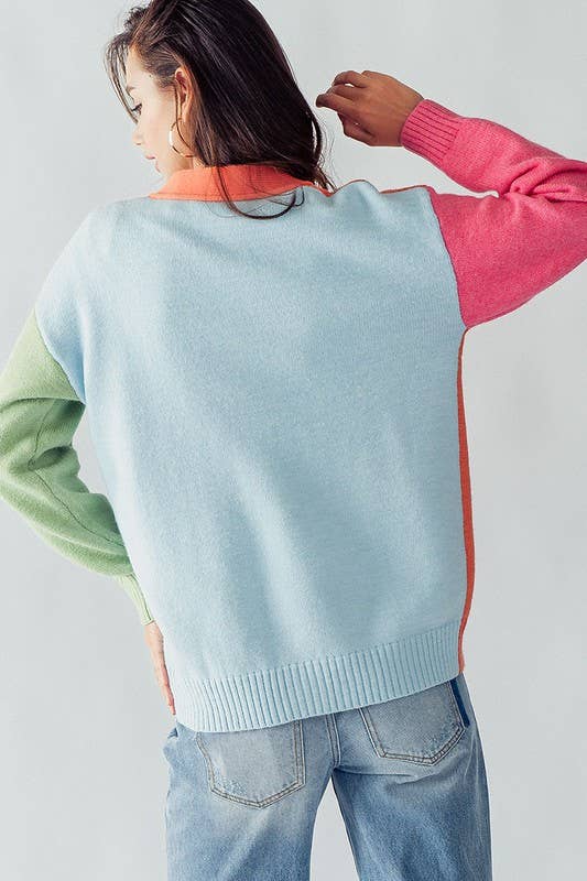 V-Neck Cardigan - Sherbert