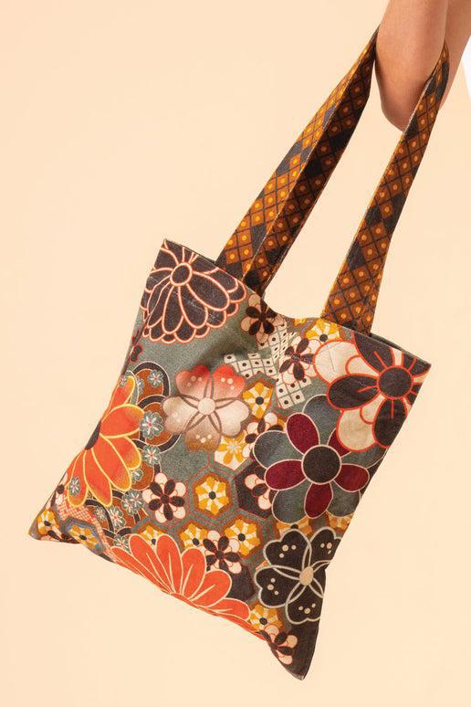 70s Kaleidoscope Floral Tote