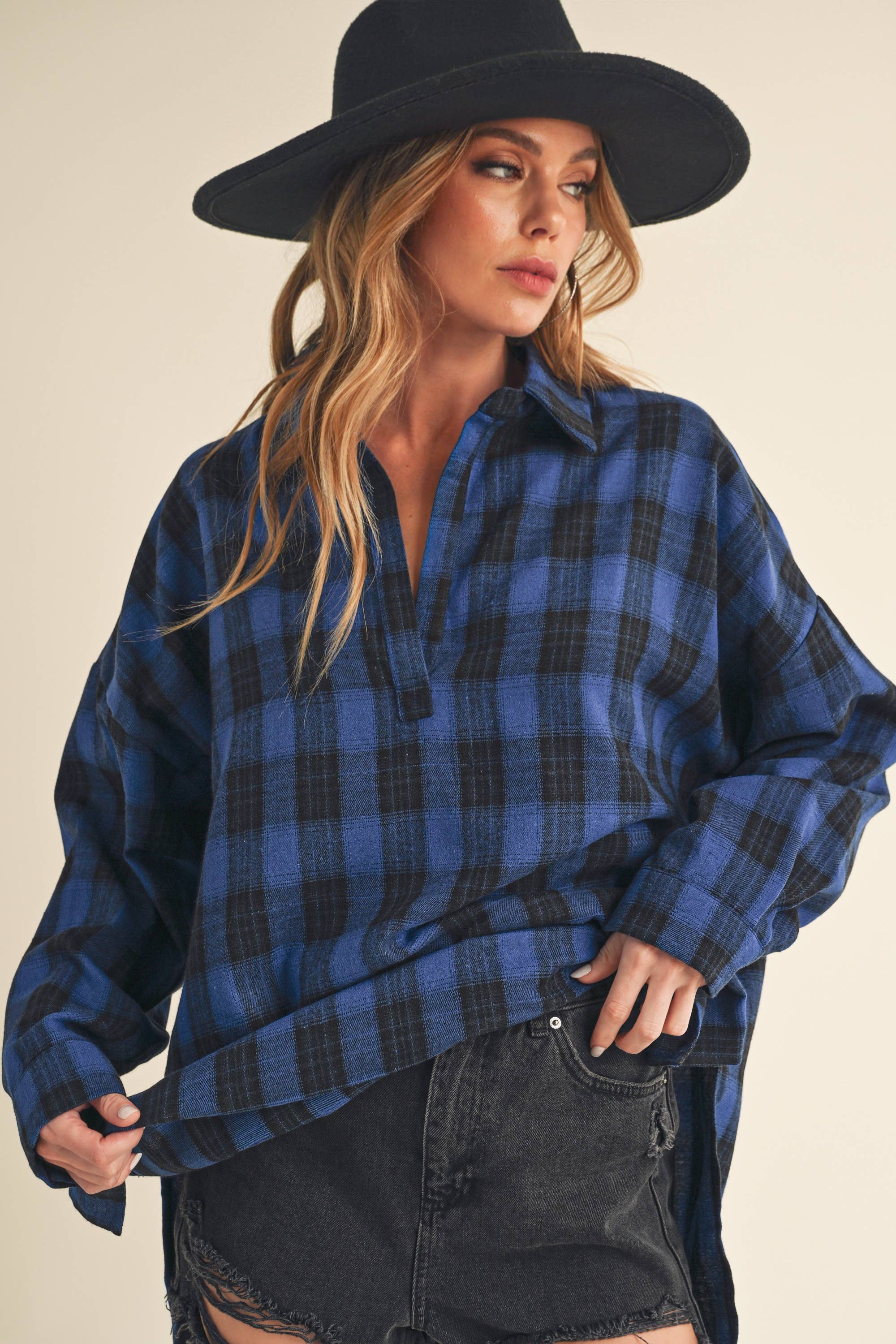 Plaid Pull Over Shirt