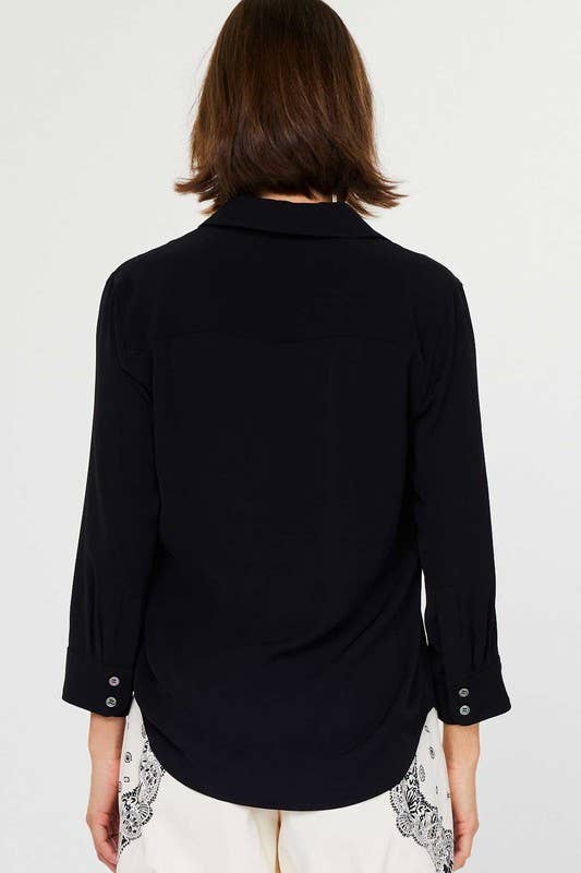 3/4 Sleeve Button Down Shirt