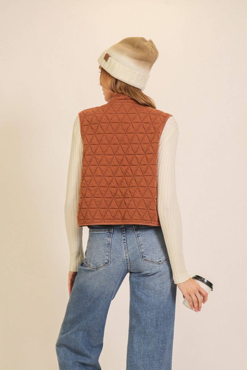 Quilted Zip-up Vest