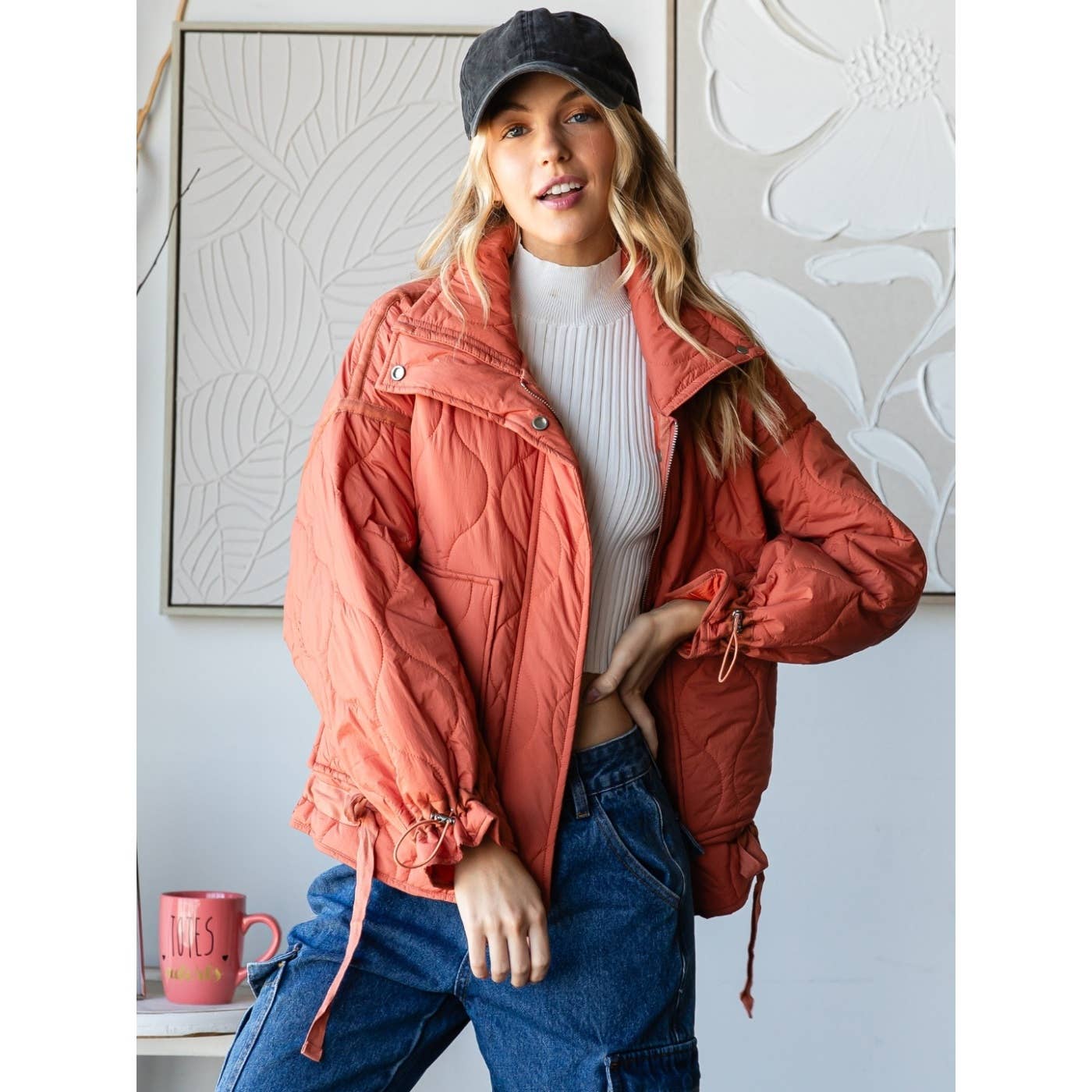 Lightweight Quilted Zip Up Jacket