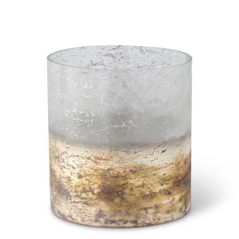 Textured Acid Washed Glass Cylinder - Champagne
