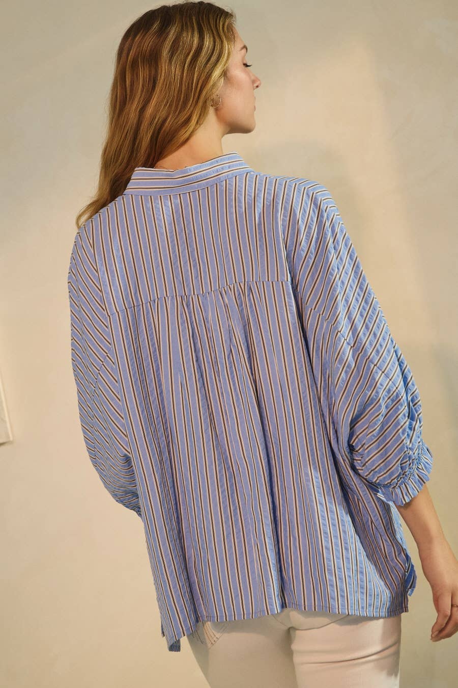 Striped Button Down Oversized Shirt
