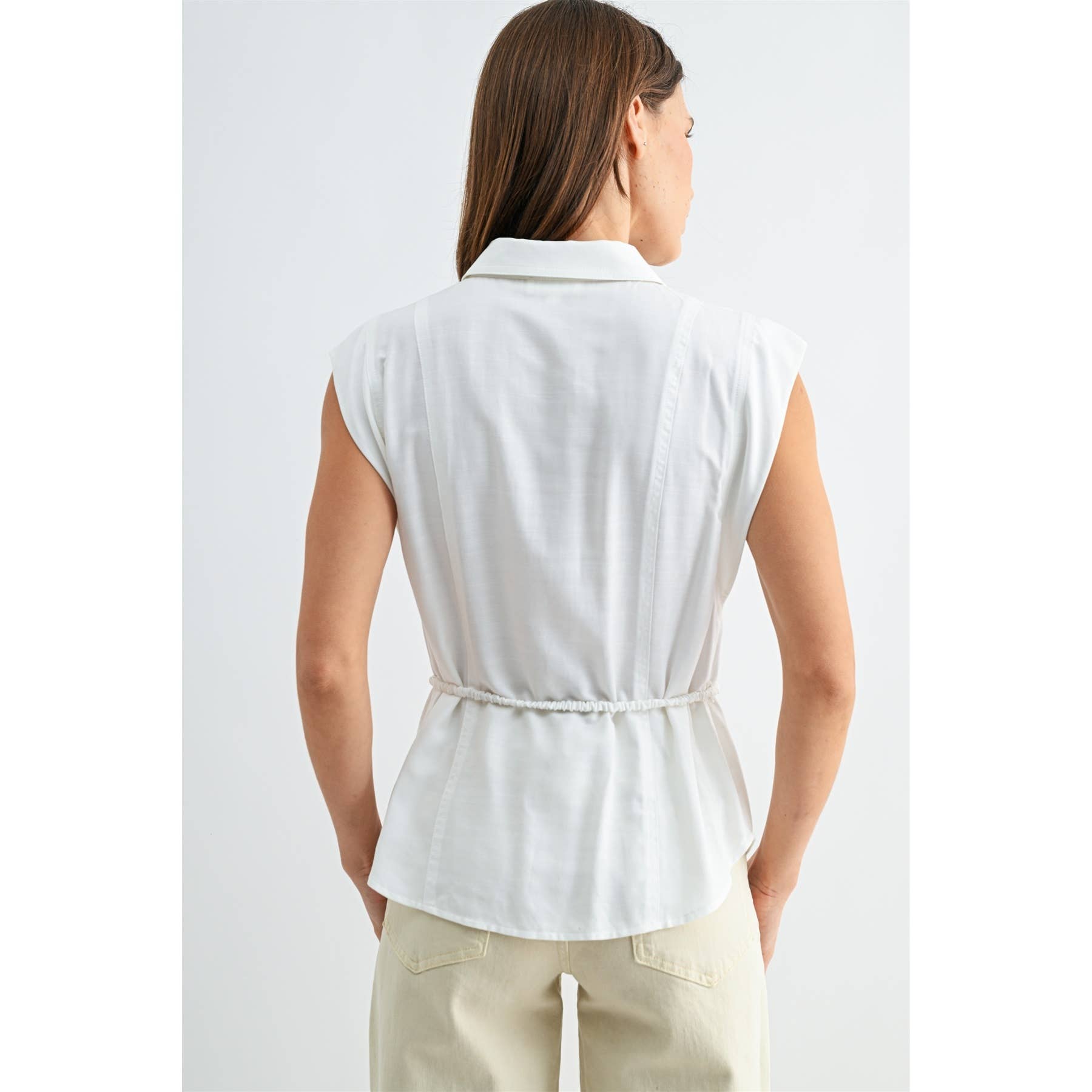 Sleevelss Tie Waist Top