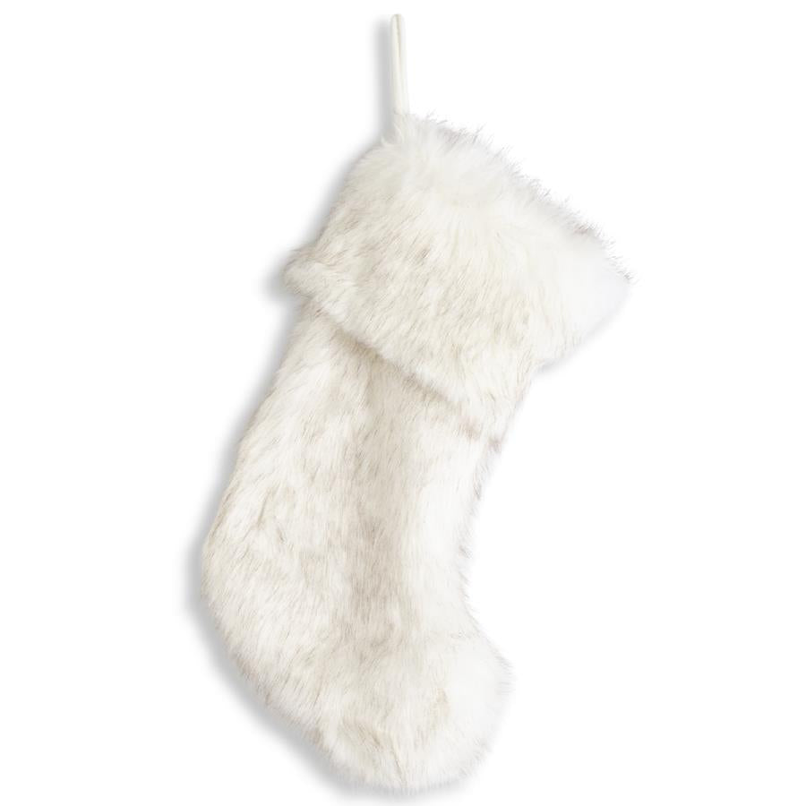 Faux Fur Stocking - Cream