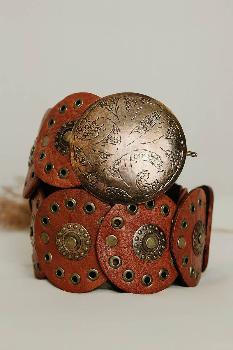 Alpha Light Brown Leather Belt