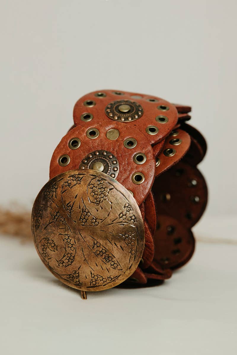 Alpha Light Brown Leather Belt