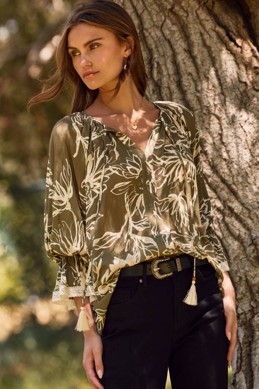 Boho Floral Printed Blouse
