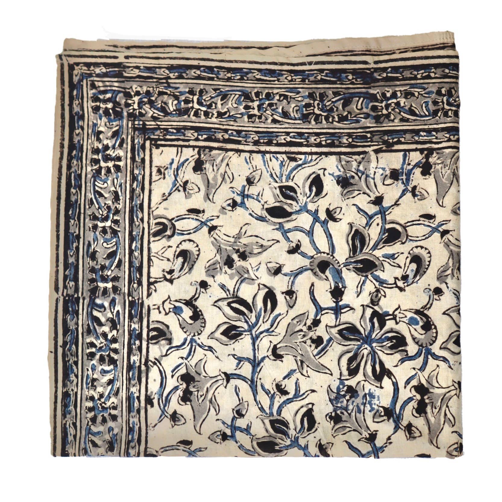 Cotton Voile Bandana - Navy/Ivory