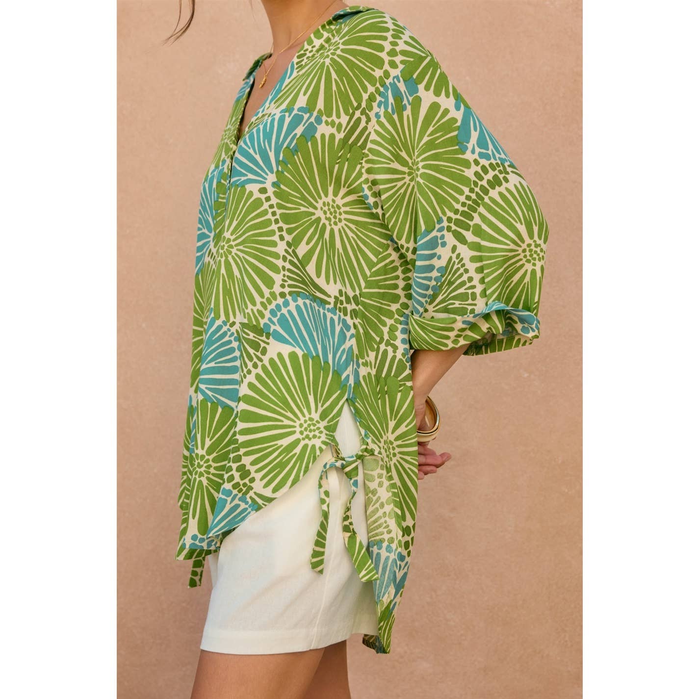 Tie Detail Tunic Shirt