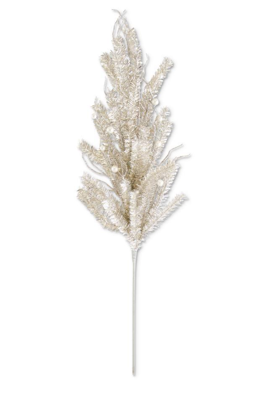 Tinsel Twig & Pearl Stem - Champagne