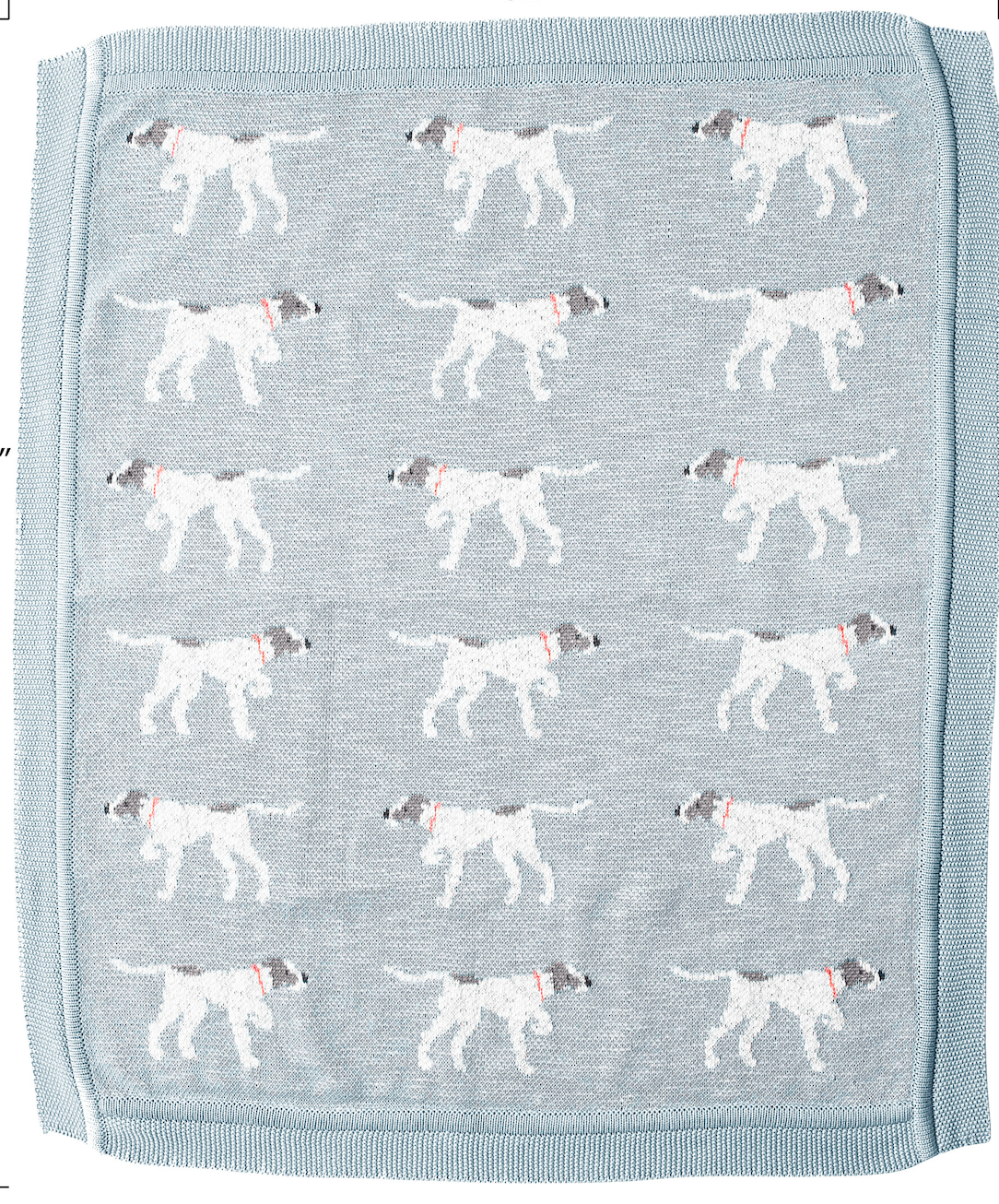Cotton Knit Baby Blanket w/ Dogs