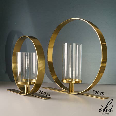 Gold Round Pillar Holder