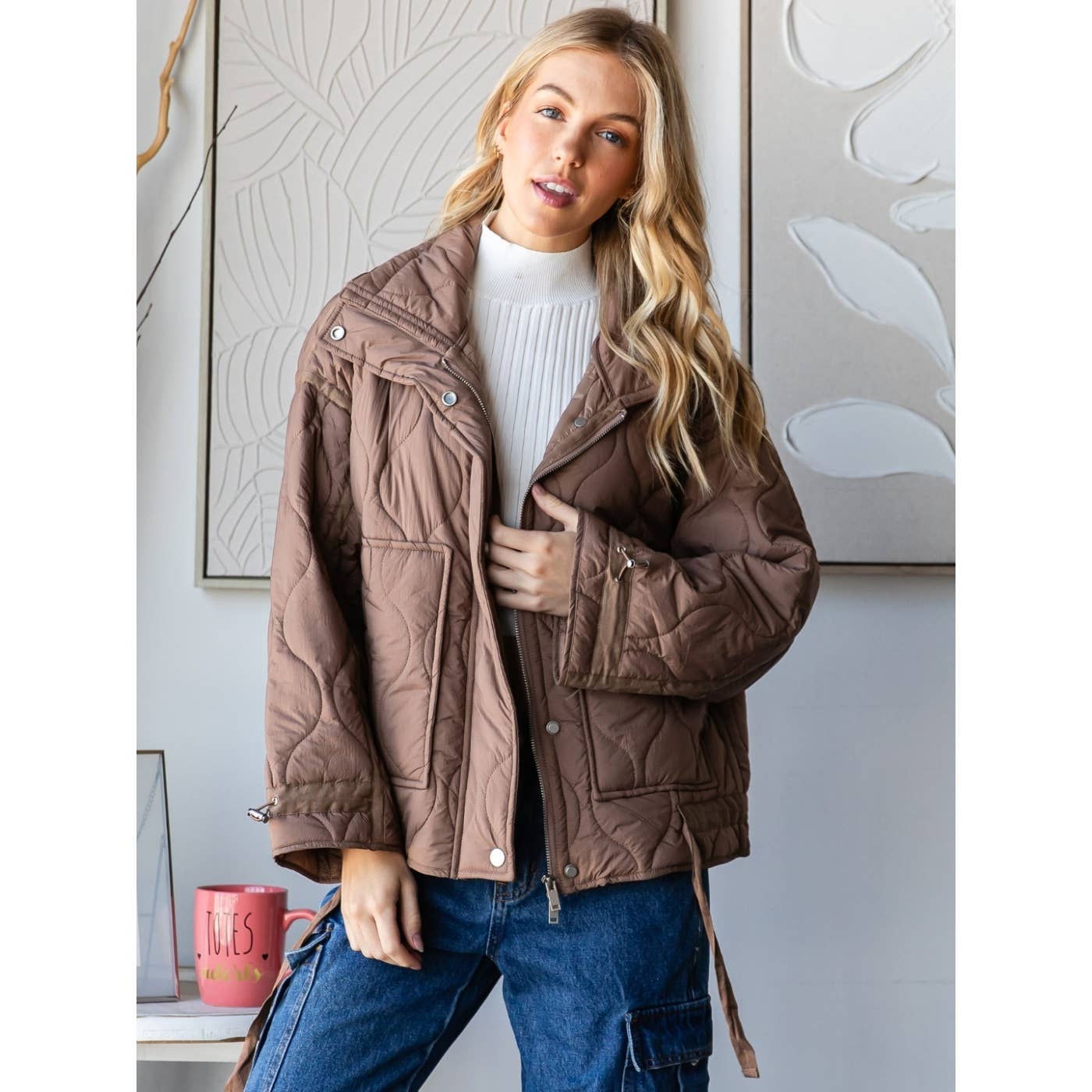 Lightweight Quilted Zip Up Jacket