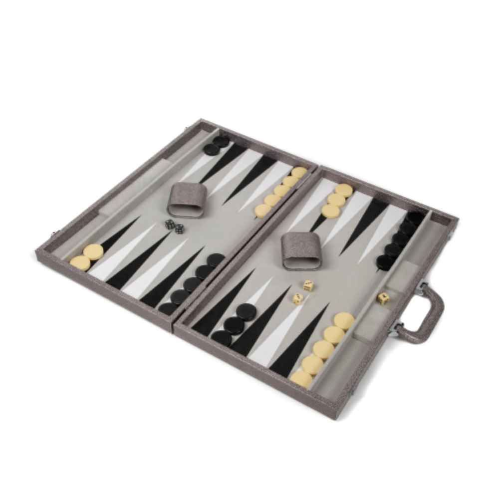 Onyx Backgammon Set - Silver