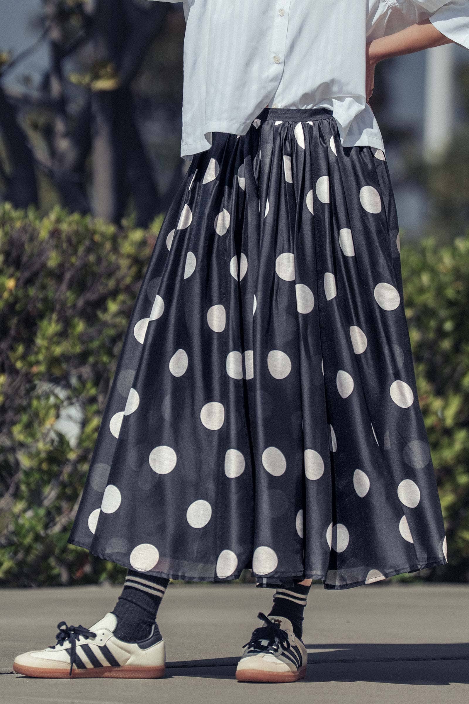 Polka Dot Midi Skirt