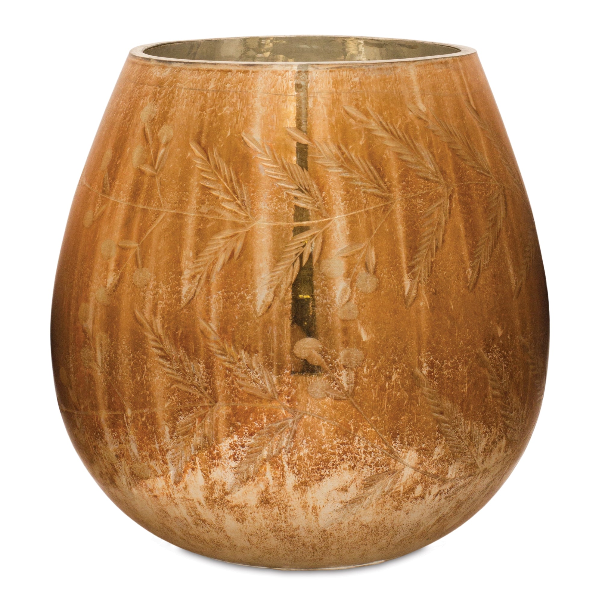 Etched Gold Candle Holder