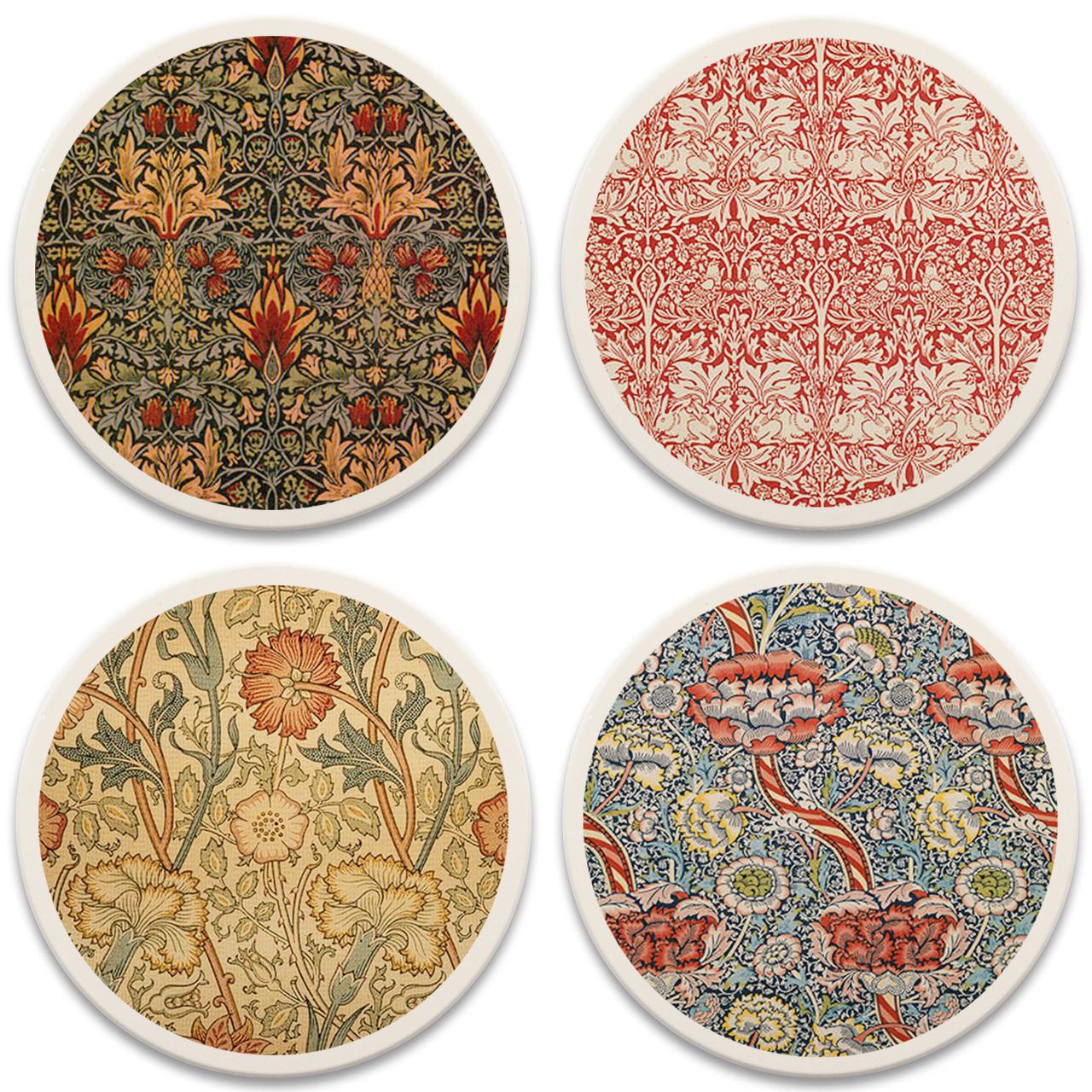 William Morris Textiles Round Coaster Set