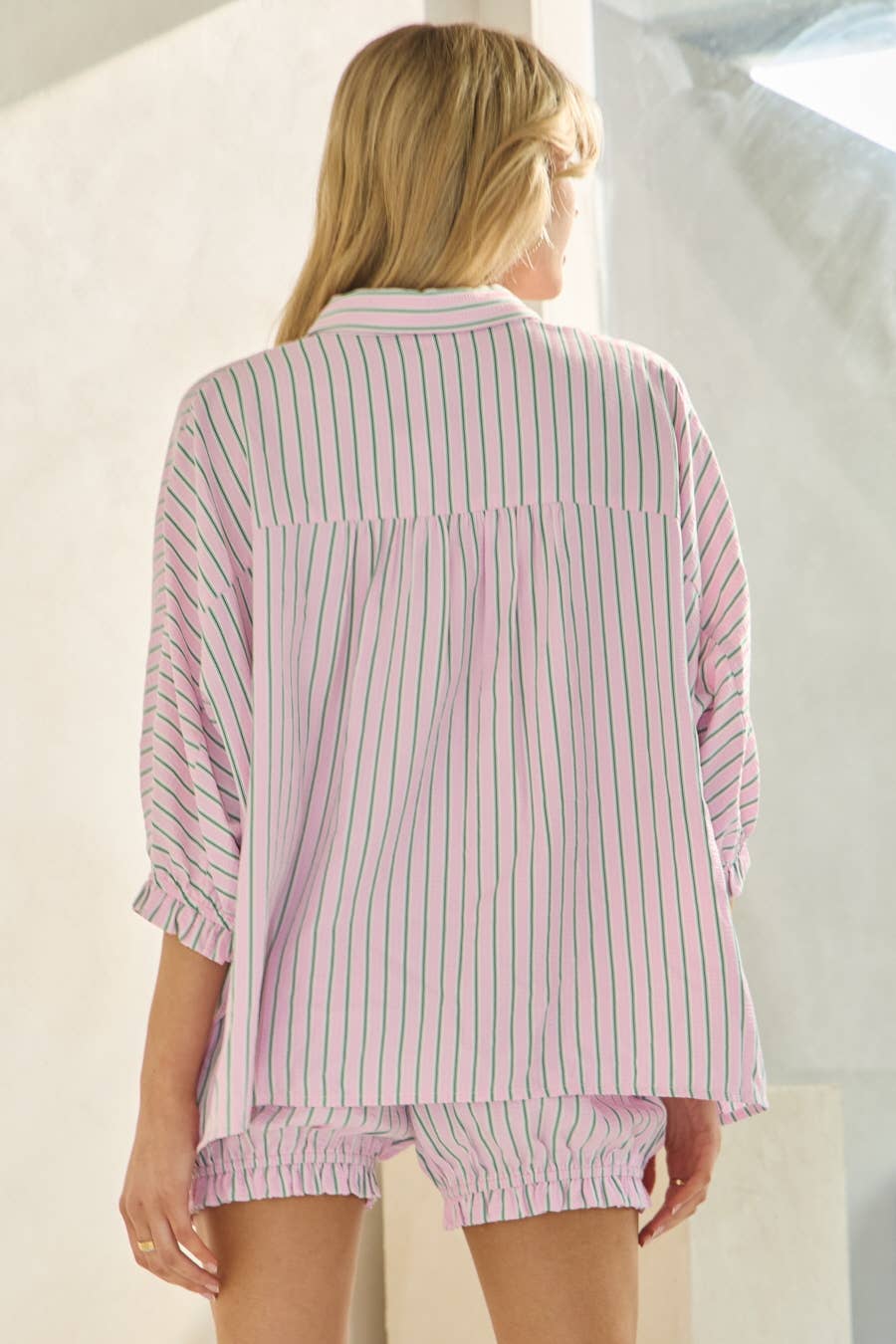 Striped Button Down Oversized Shirt
