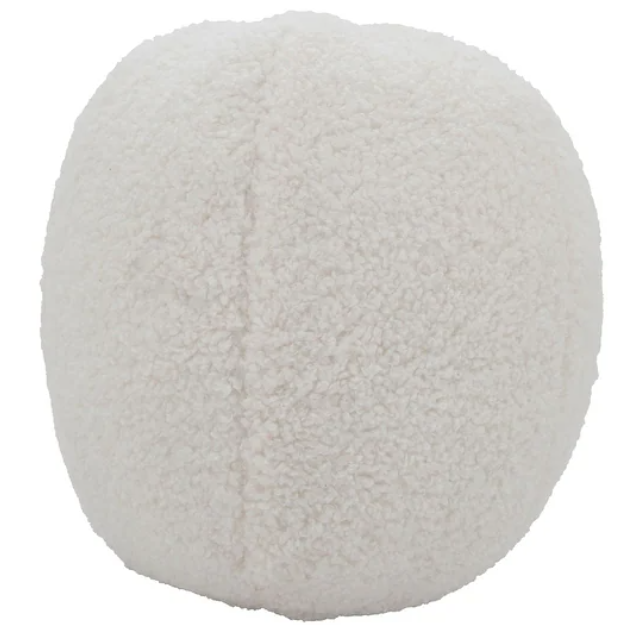 Faux Fur Ball Pillow - Ivory