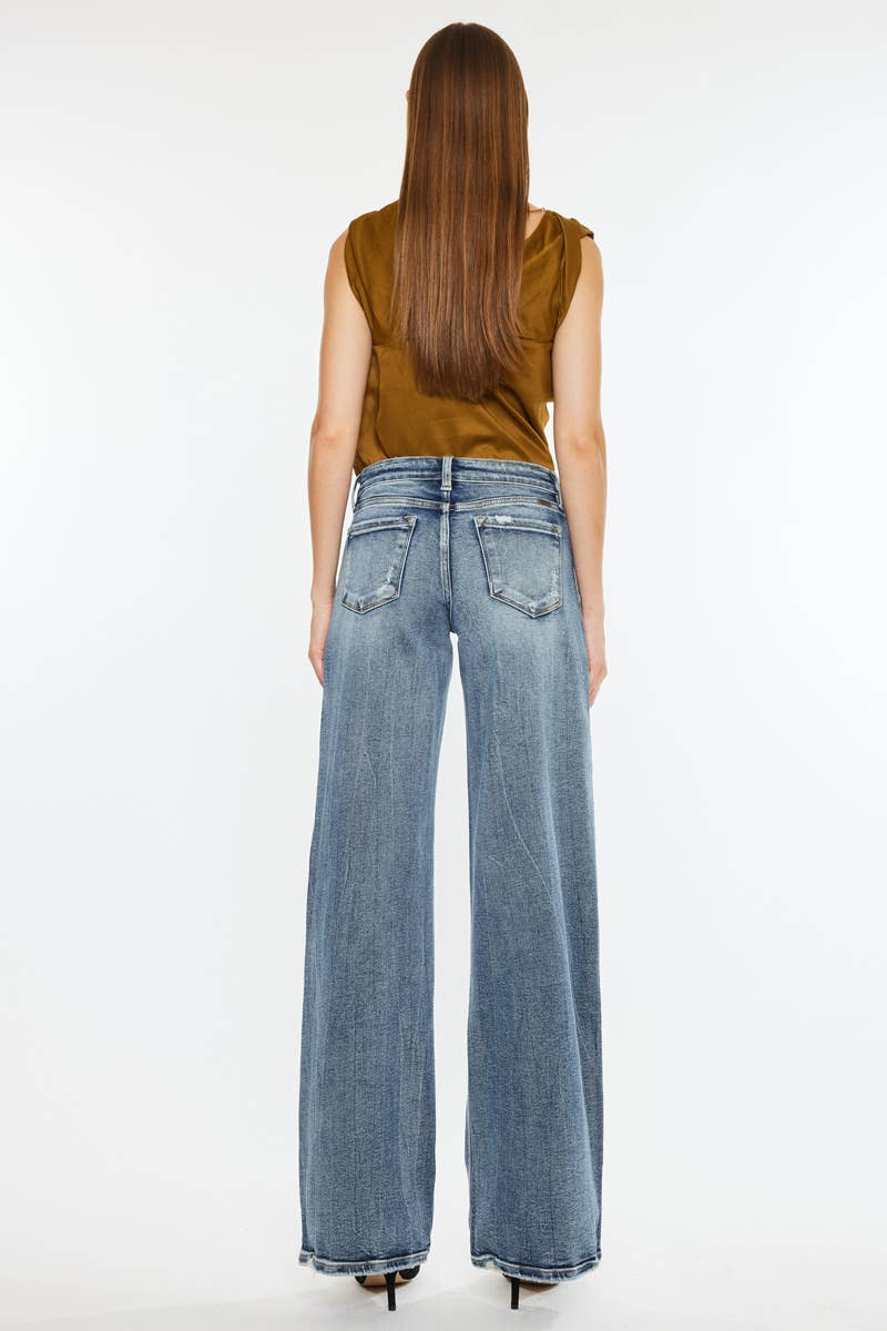 Mid Rise Wide Leg Jeans