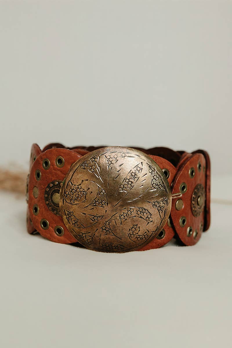 Alpha Light Brown Leather Belt