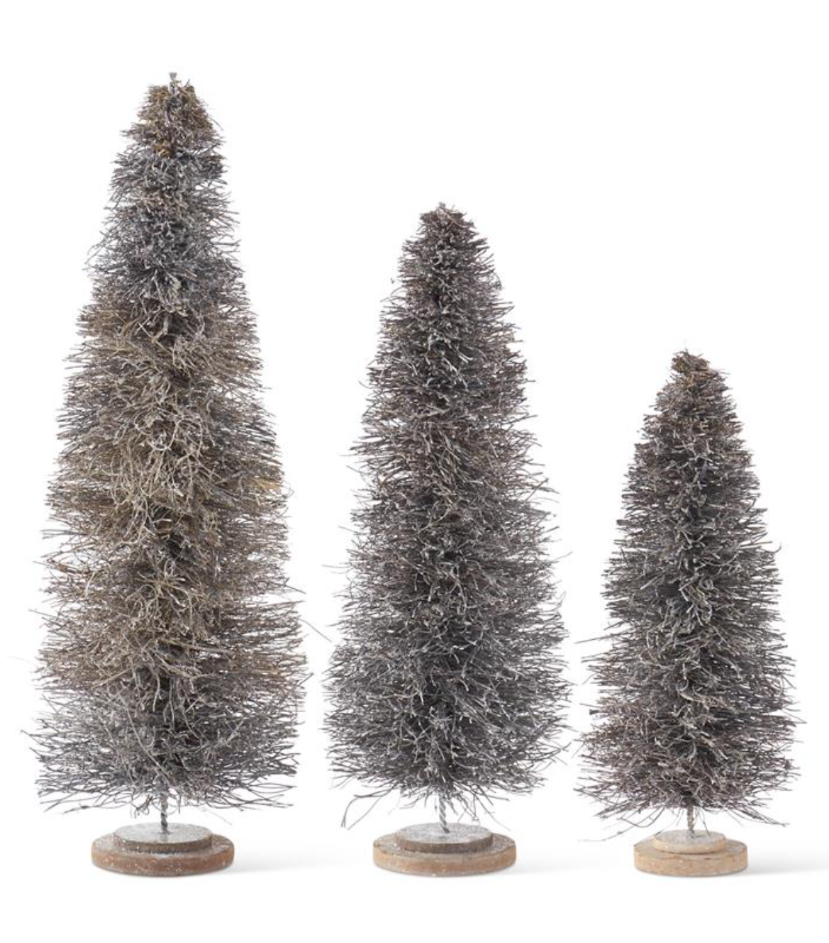 Glittered Twig Trees - Gray/White