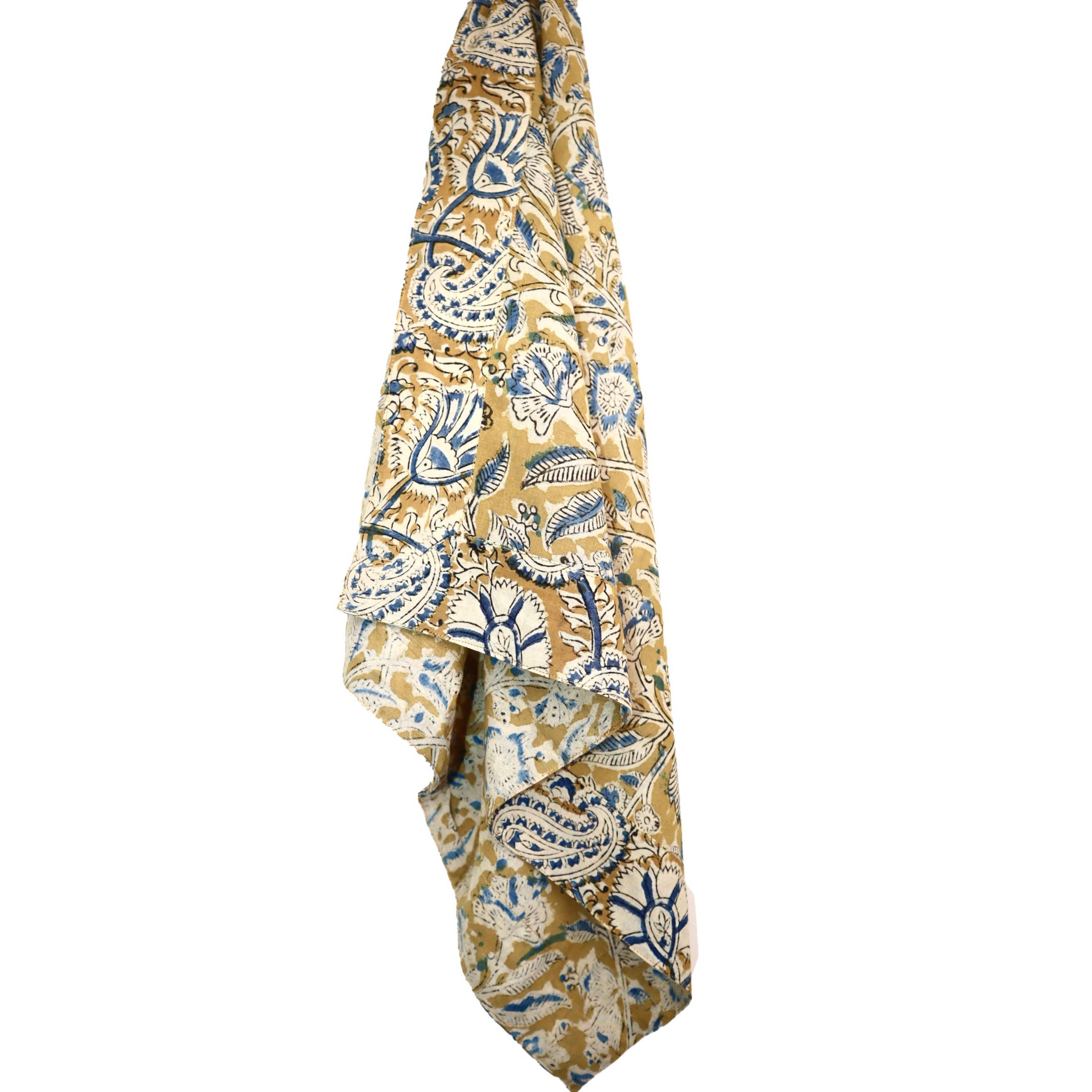 Cotton Voile Bandana - Gold/Blue