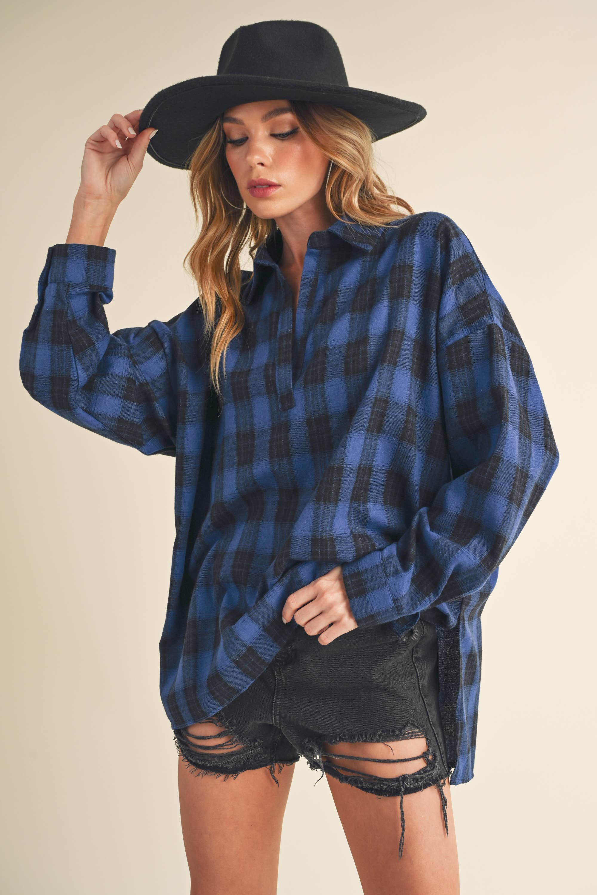 Plaid Pull Over Shirt