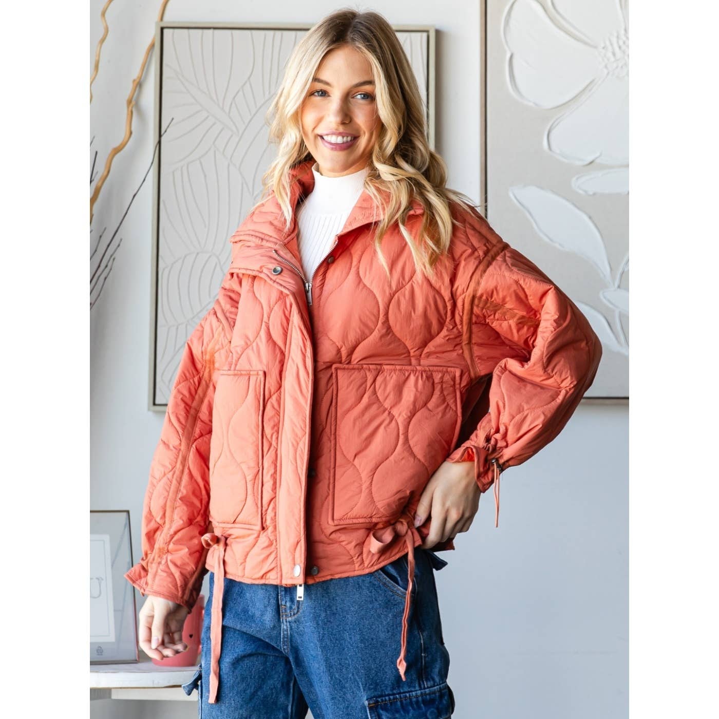 Lightweight Quilted Zip Up Jacket