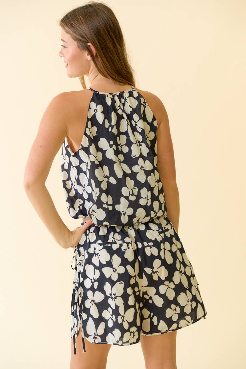 Floral Bubble Halter Blouse
